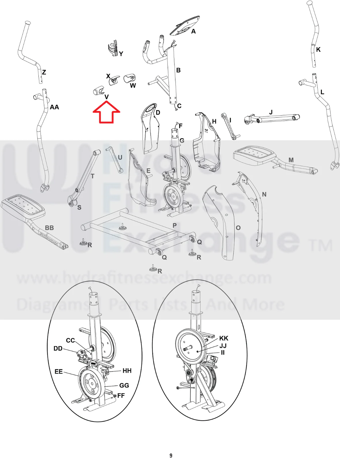 Schwinn 411 - 100734 Elliptical Right Handlebar Shroud hnd-rgh-98 - Image 2
