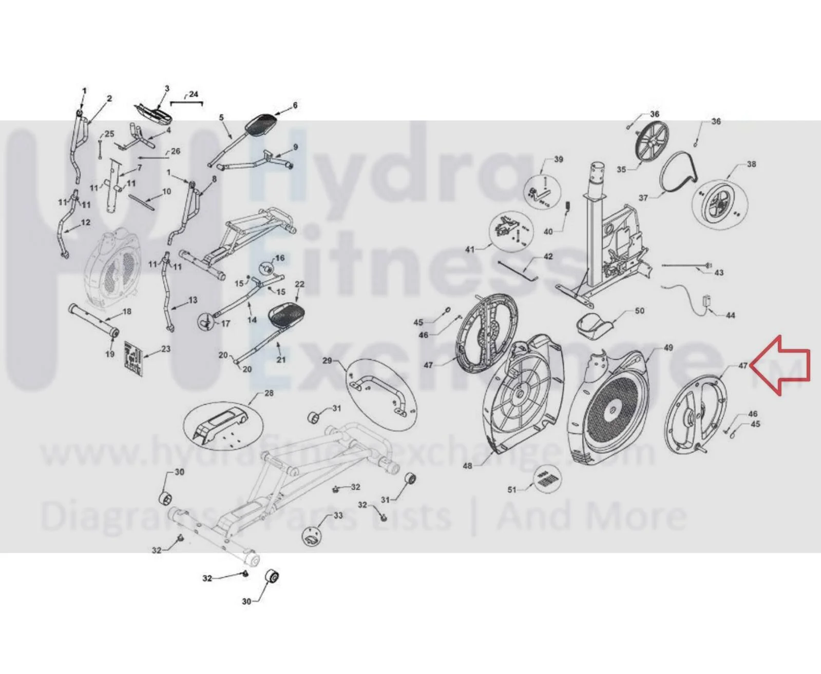 Schwinn 450 - 100217 Elliptical Crank Arm Assembly without Cover 004-7432 - Image 2