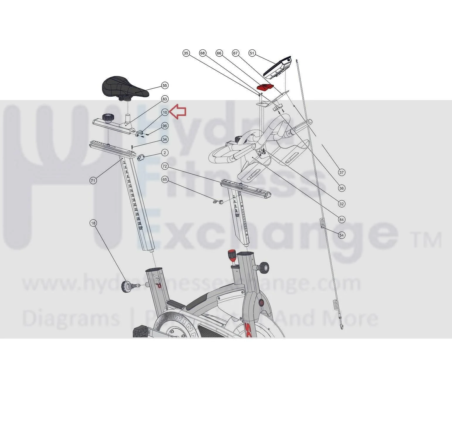Schwinn 9-7300-QINTP0 Stationary Bike Fore Aft Slide End Cap 000-0072 & 000-0164 - Image 2