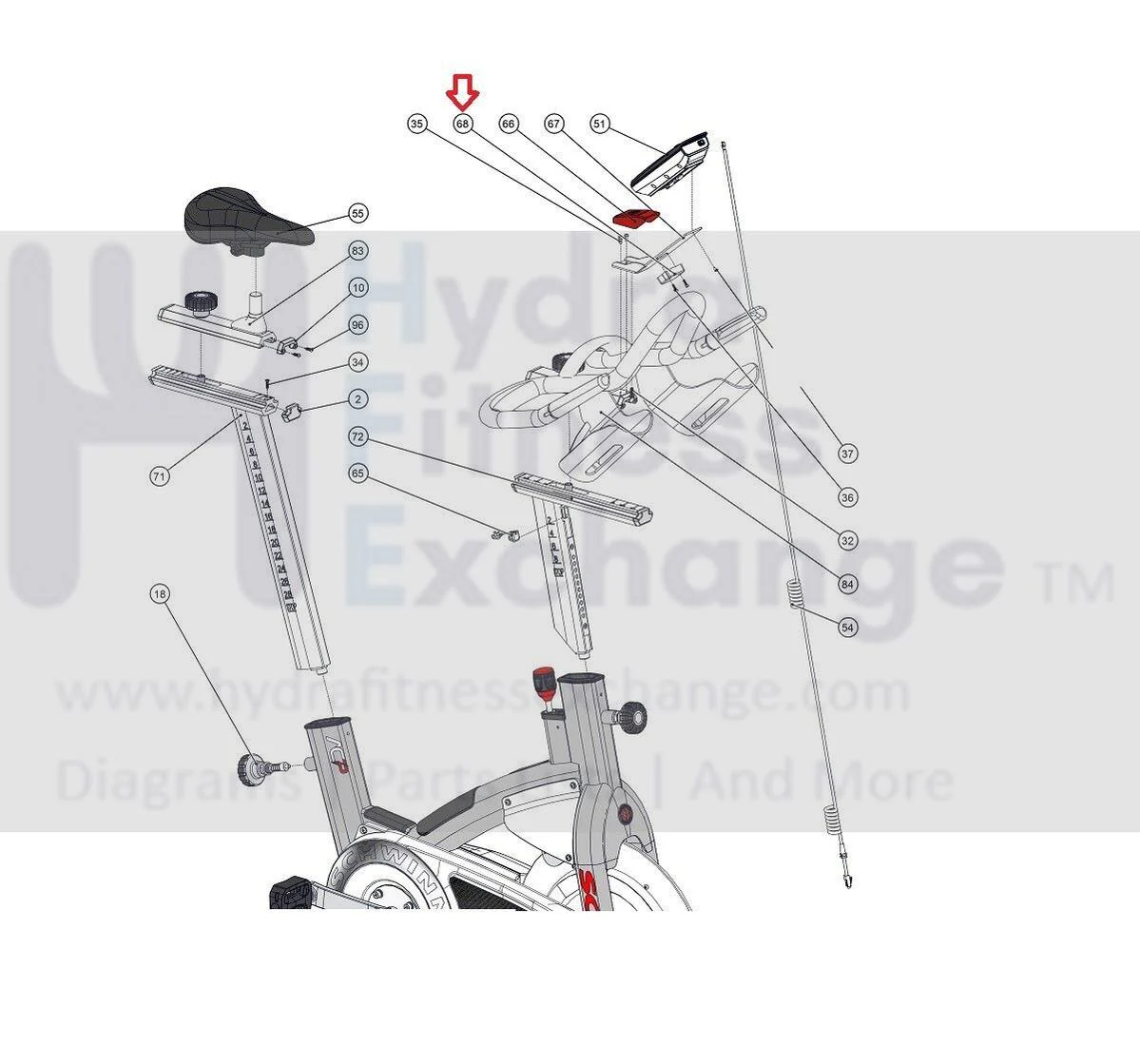 Schwinn 9-7300-QINTP0 Stationary Bike SRB Mount 740-8930 - Image 2