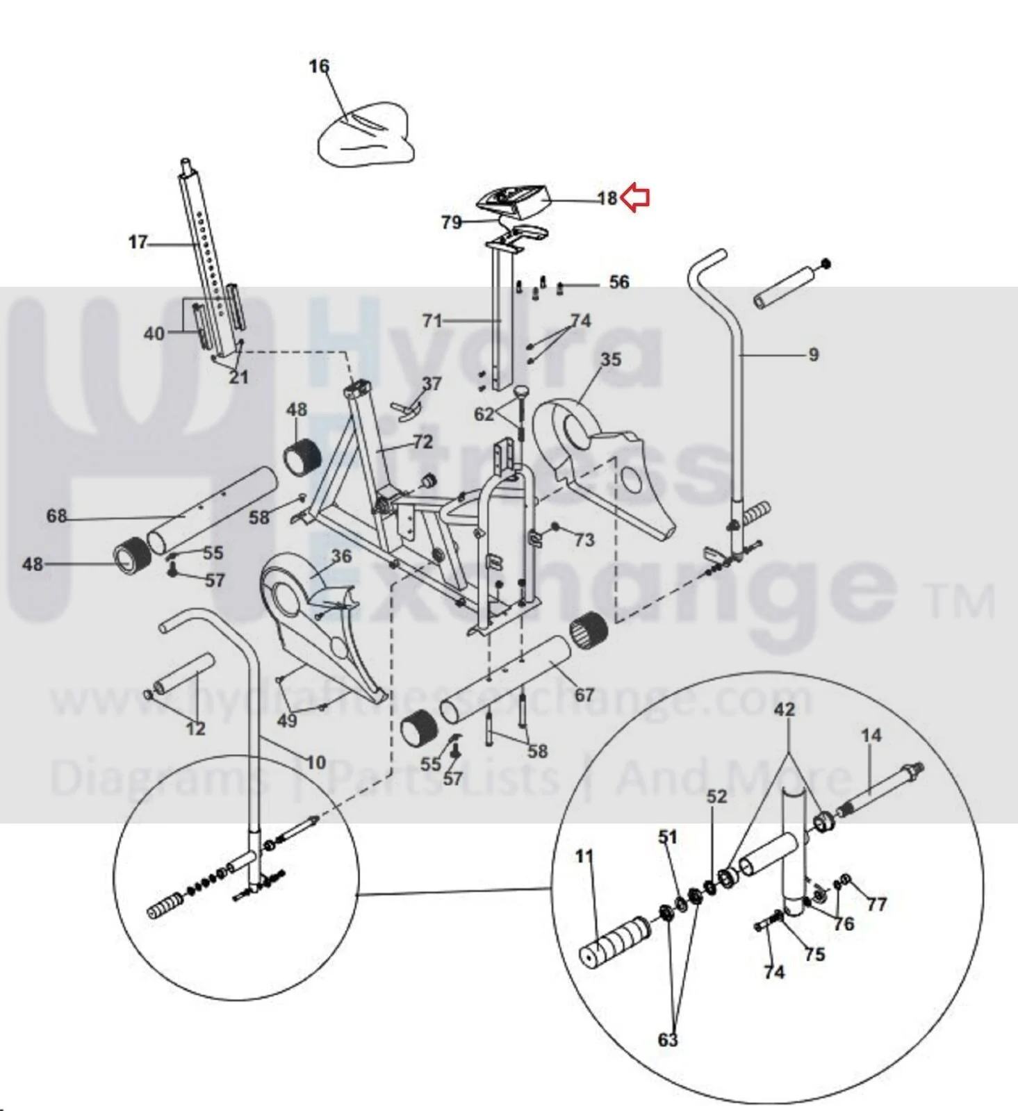 Schwinn Airdyne Evolution Pro/Comp Upright Bike Display Console Assembly 98063 - Image 3