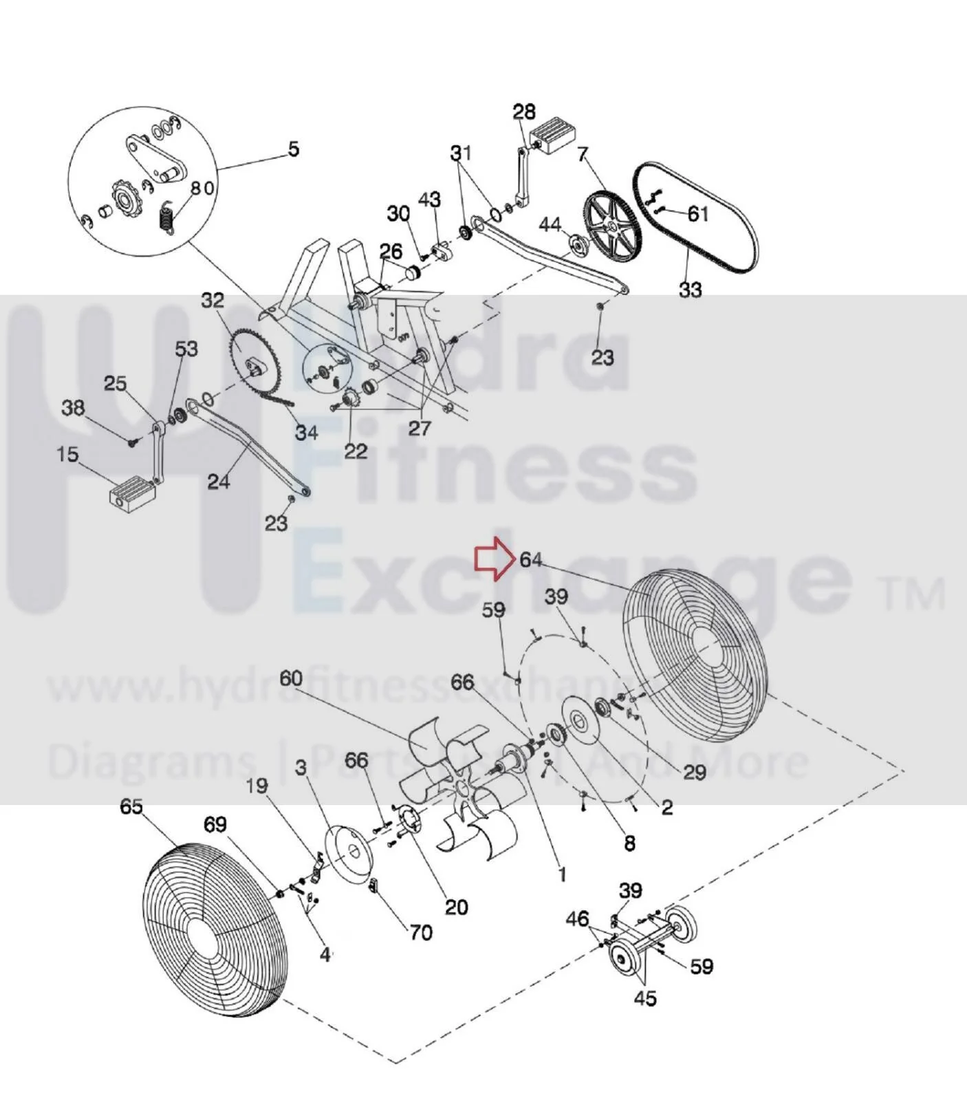 Schwinn Airdyne Evolution Pro/Comp Upright Bike Left Fan Cage 95520 - Image 3