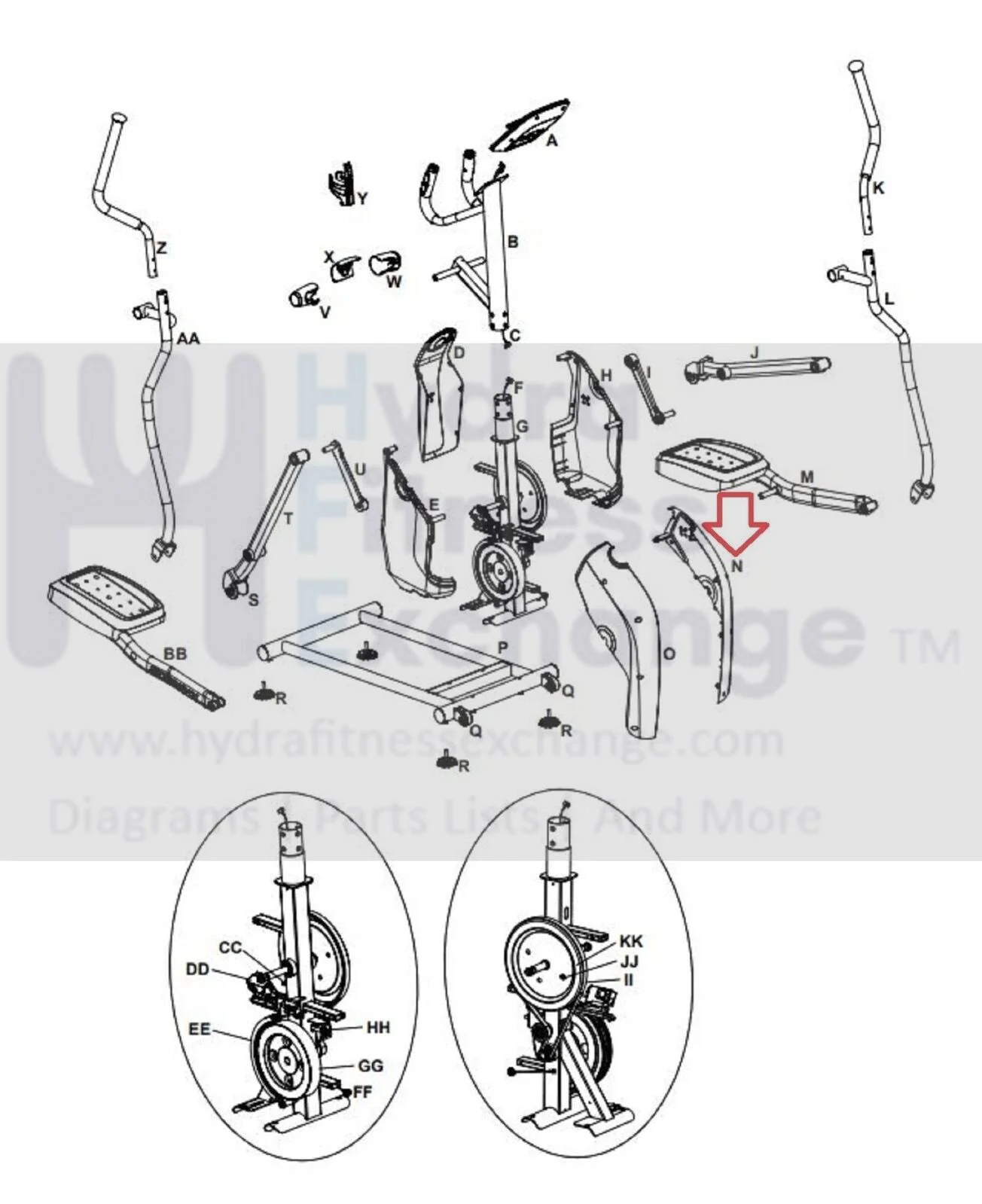 Schwinn Fitness 411 -100734 510E Elliptical Left Front Shroud 801-6151 - Image 2