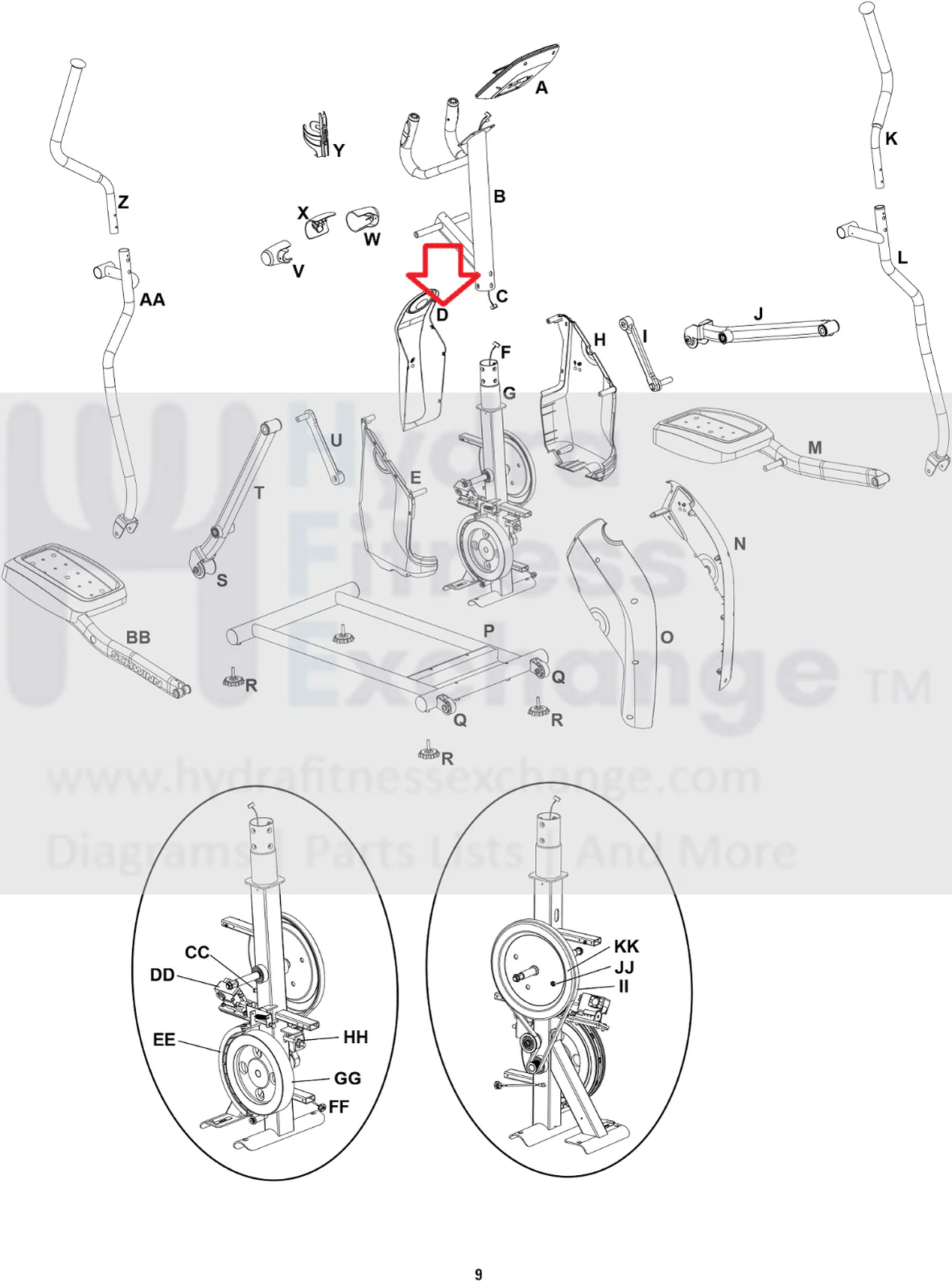 Schwinn Fitness 411 -100734 510E Elliptical Rear Shroud 801-6704 - Image 3