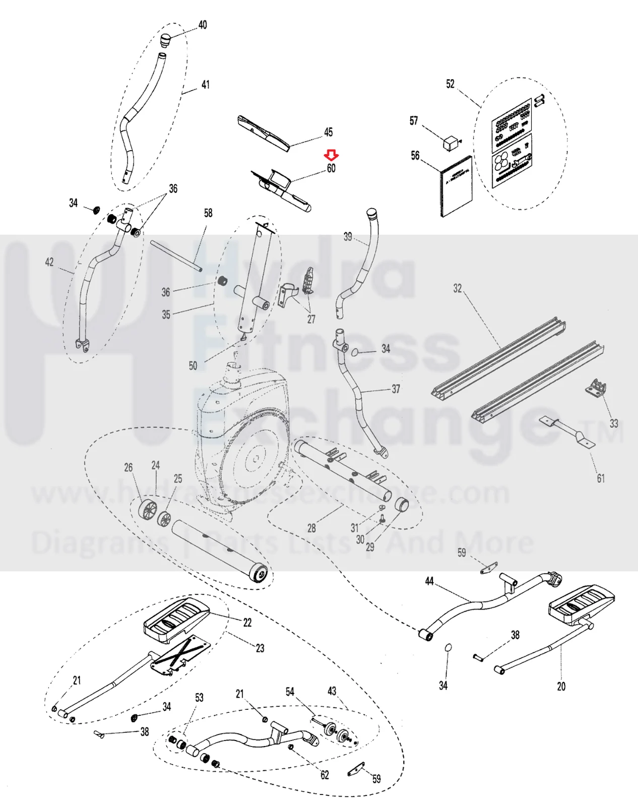 Schwinn Fitness 430 - 100024 Elliptical Console Handle Assembly 000-8482 - Image 2