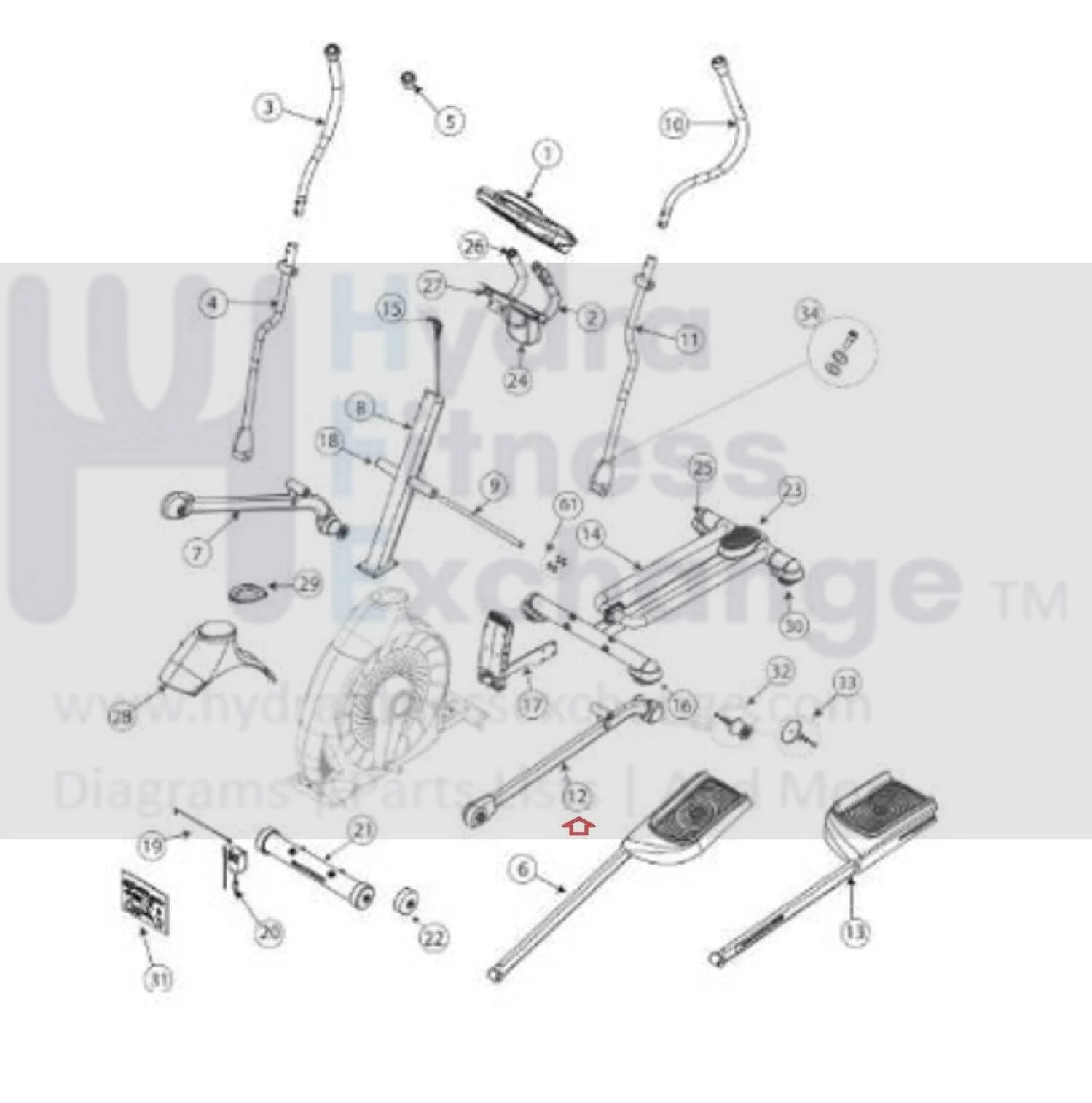 Schwinn Fitness 430 470 570E 570R 570T 570U Elliptical Left Leg 8011476 - Image 3