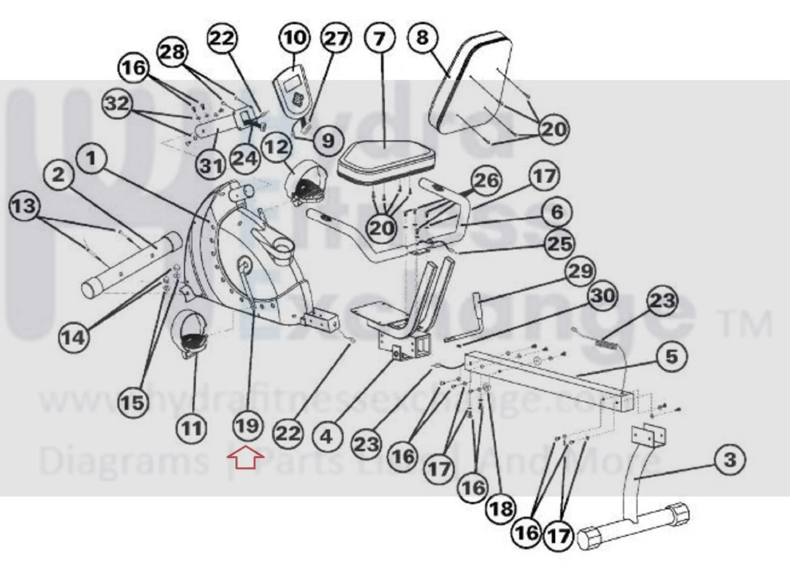 Schwinn Fitness Active 20 Recumbent Bike Crank Arm Assembly 003-7719 - Image 3