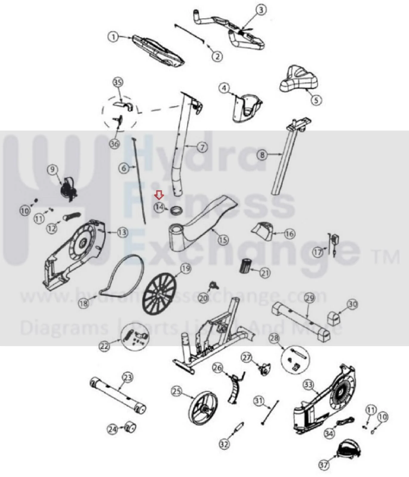 Schwinn Fitness Journey 130 170 230 430 530 570U Upright Bike Mast Gasket 1000511147 Formerly 8001242 - Image 3
