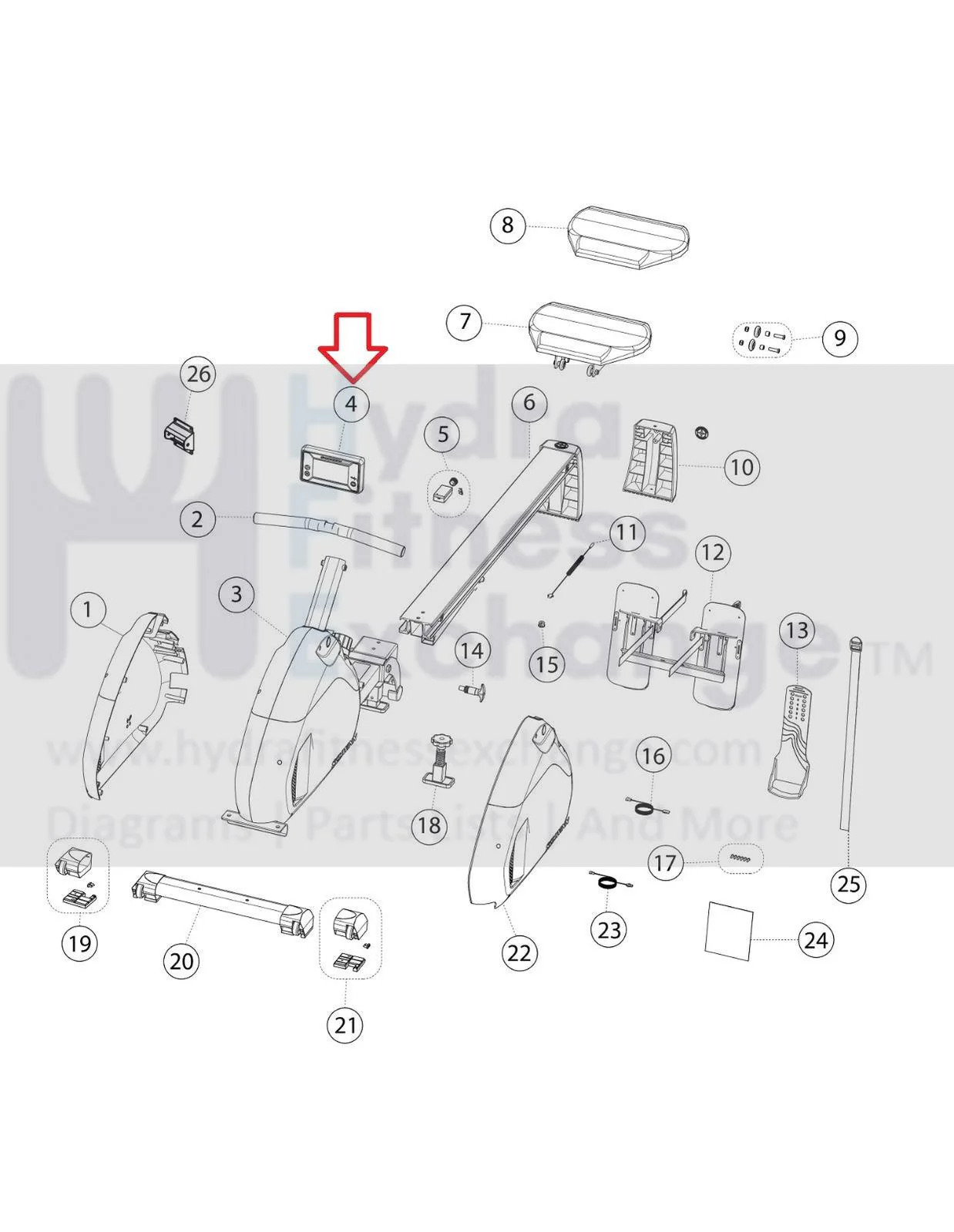 Schwinn Rower Display Console Assembly Set 1000512376 - Image 2