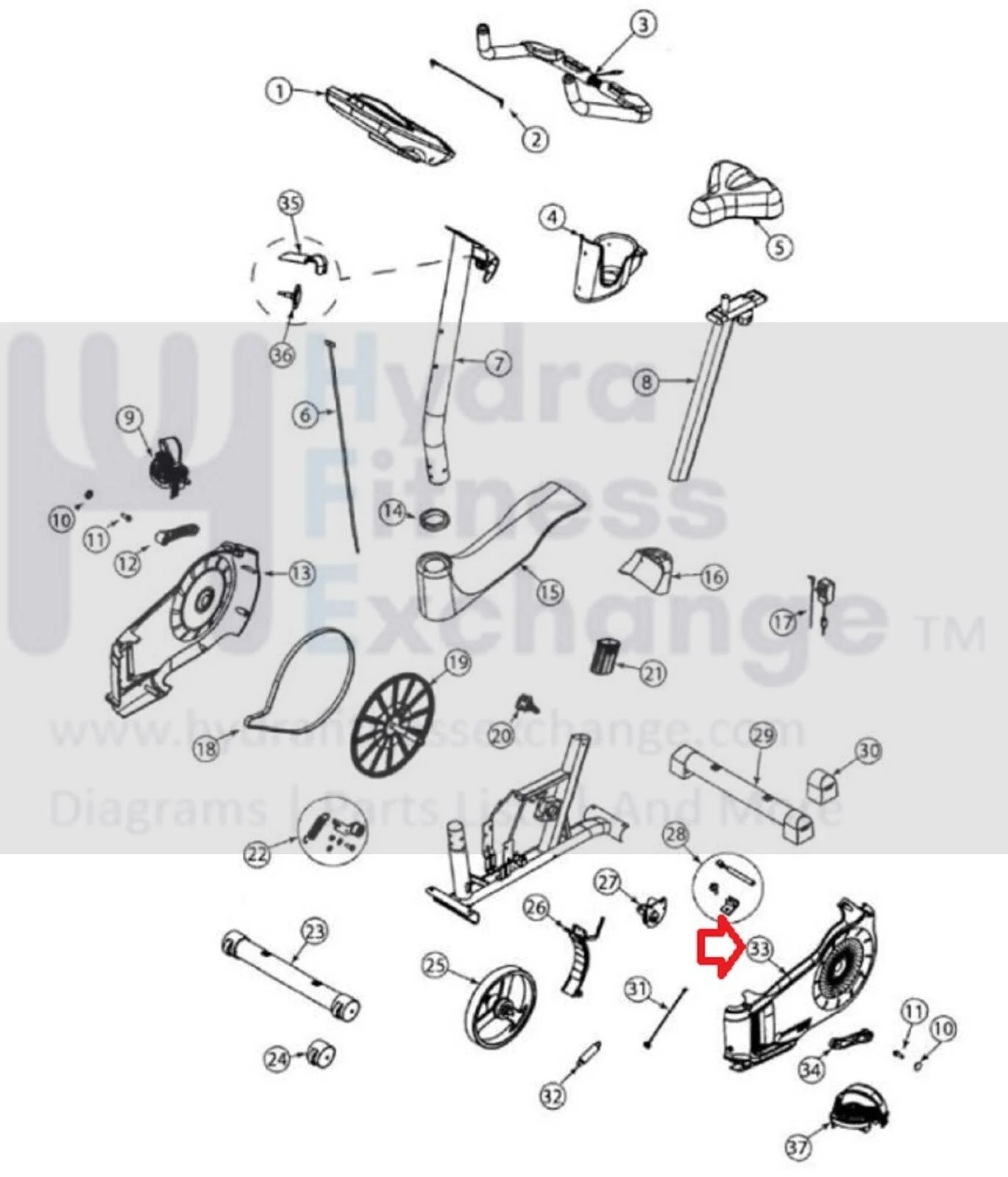 Schwinn Upright Bike Right Shroud Cover Kit with Decal 8003648 - Image 3