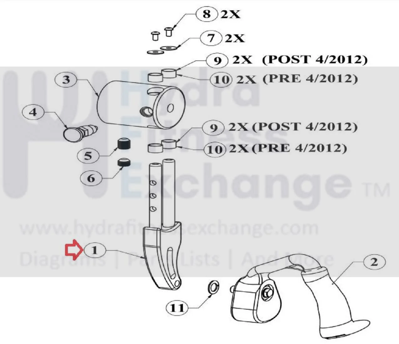 SciFit PRO100 PRO2 Miscellaneous Cardio Right Upper Crank and Arm Set A1870 - Image 2