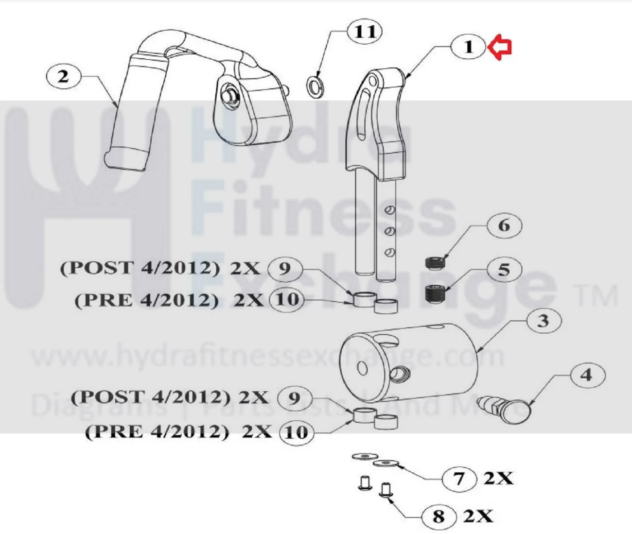 SciFit PRO2 PRO1000 Miscellaneous Cardio Left Upper Crank and Arm Set A1869 - Image 2