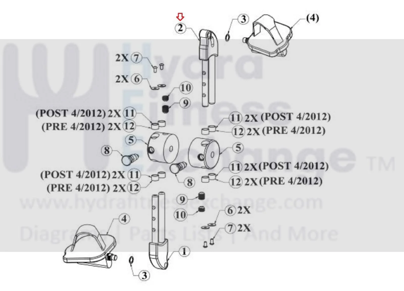 Scifit Total Body (PRO2) Miscellaneous Cardio Left Lower Crank Arm Assembly A1867 - Image 2