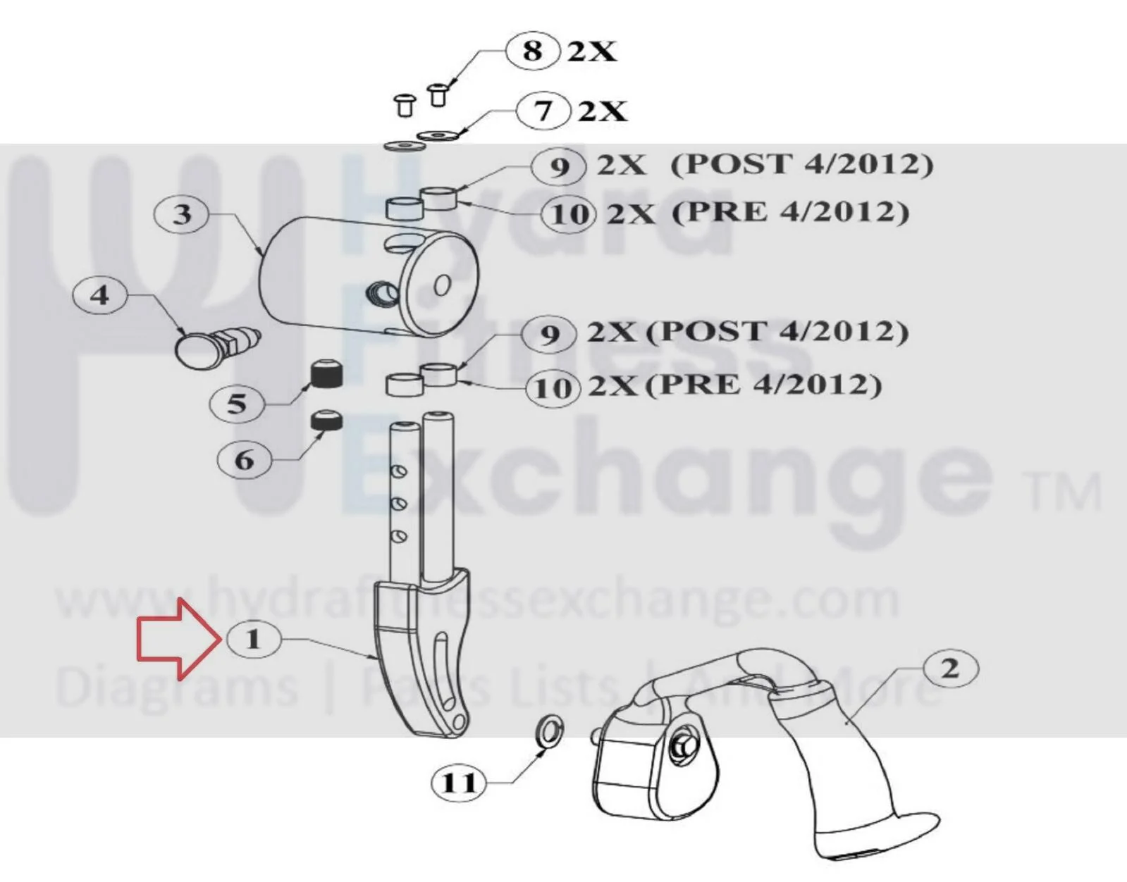 SciFit Total Body PRO2 PRO1000 Miscellaneous Cardio Right Upper Crank Arm A1870 - Image 2