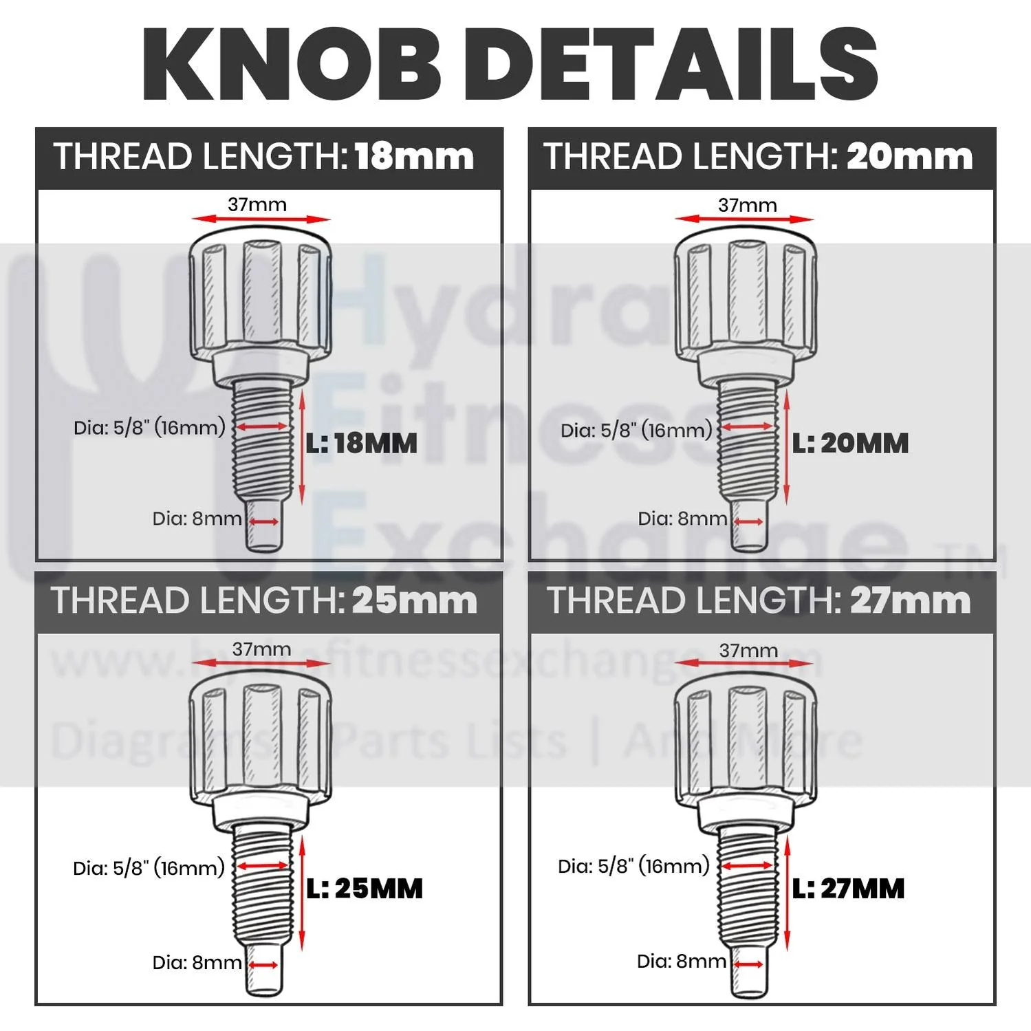 Seat Pop Pin Knob - 1.5" Thread Pin M16 - Dia 5-16" - Image 10