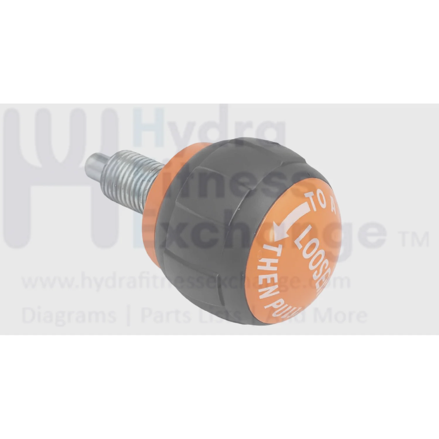 Seat pop pin knob size 1" (50mm) Thread of pin M16 (5/8") Fine Thread Pin diameter: 5/16" (8mm) | Thread Length 0.1" (25mm) | Orange