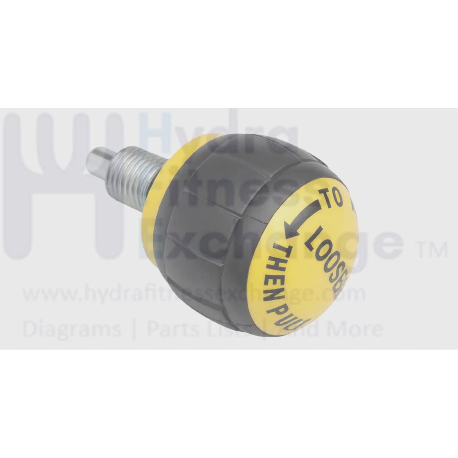 Seat pop pin knob size 1" (50mm) Thread of pin M16 (5/8") Fine Thread Pin diameter: 5/16" (8mm) | Thread Length 0.1" (25mm) | Yellow