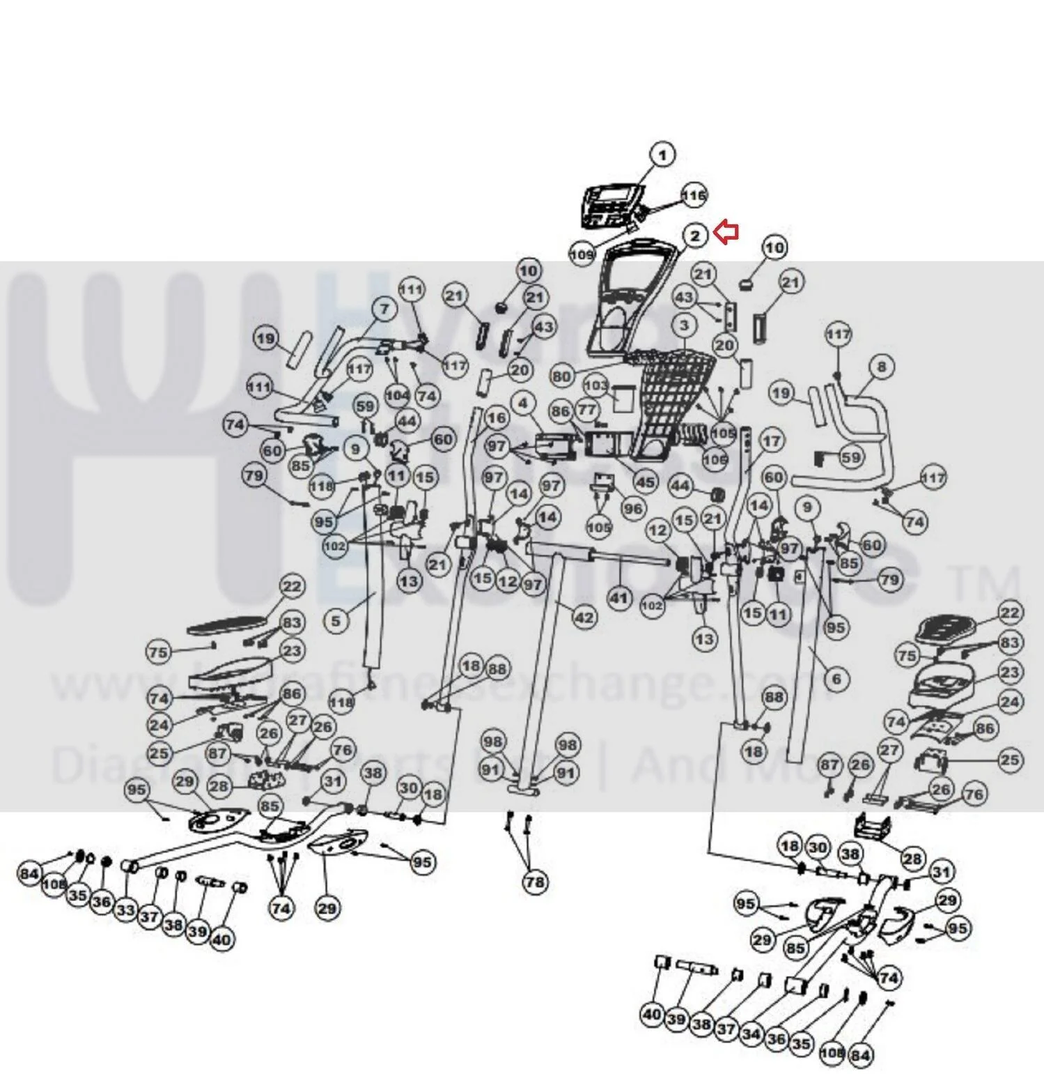 Smooth Fitness CE 7.4 Elliptical Display Console Assembly CE7.4-002 - Image 2