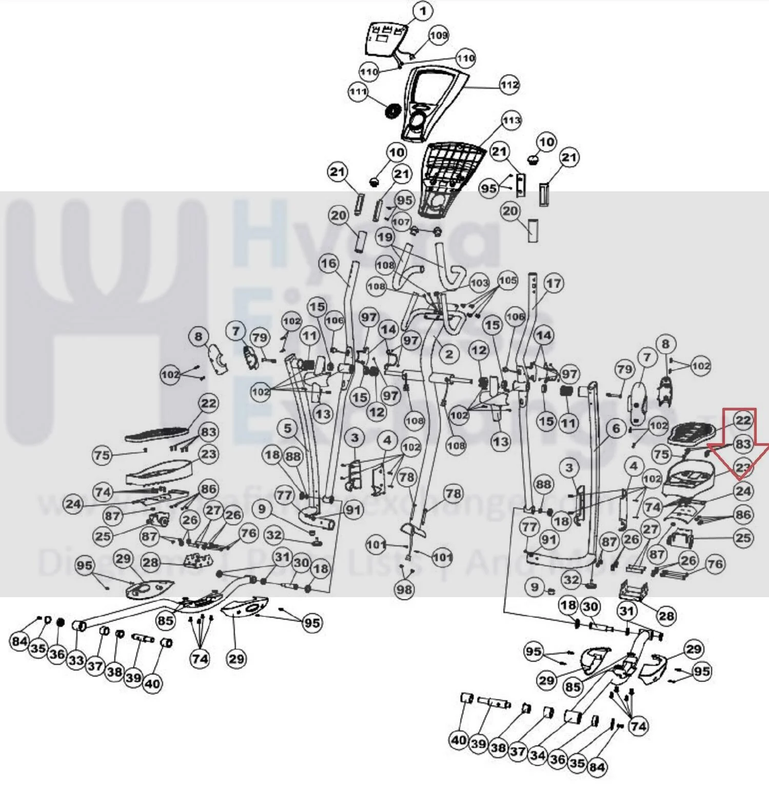 Smooth Fitness CE3.2 Elliptical Pedal Support Base CE3.2-024 - Image 3