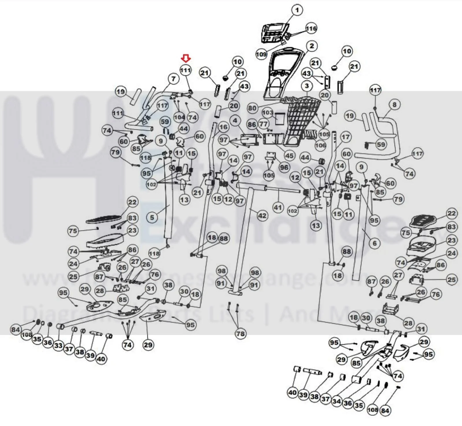 Smooth Fitness CE7.4 Elliptical Upper Main Wire Harness CE7.4-111 - Image 2
