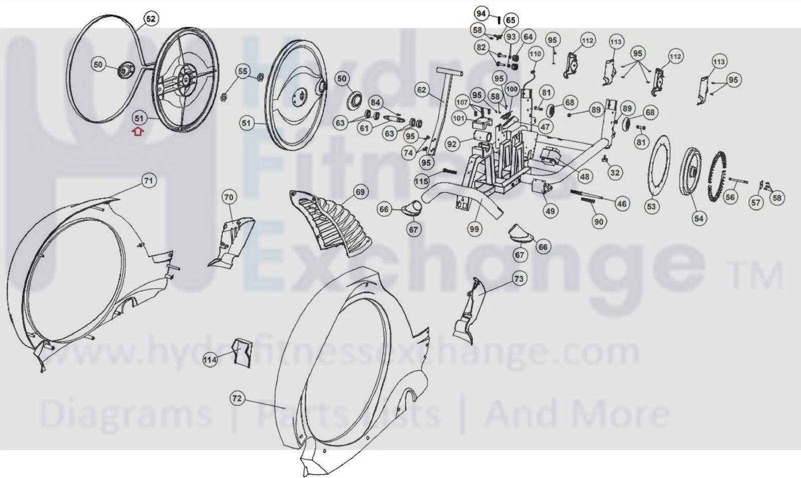 Smooth Fitness Elliptical Main Flywheel Pulley Assembly W/ Crank Arm CE7.4-051 - Image 2