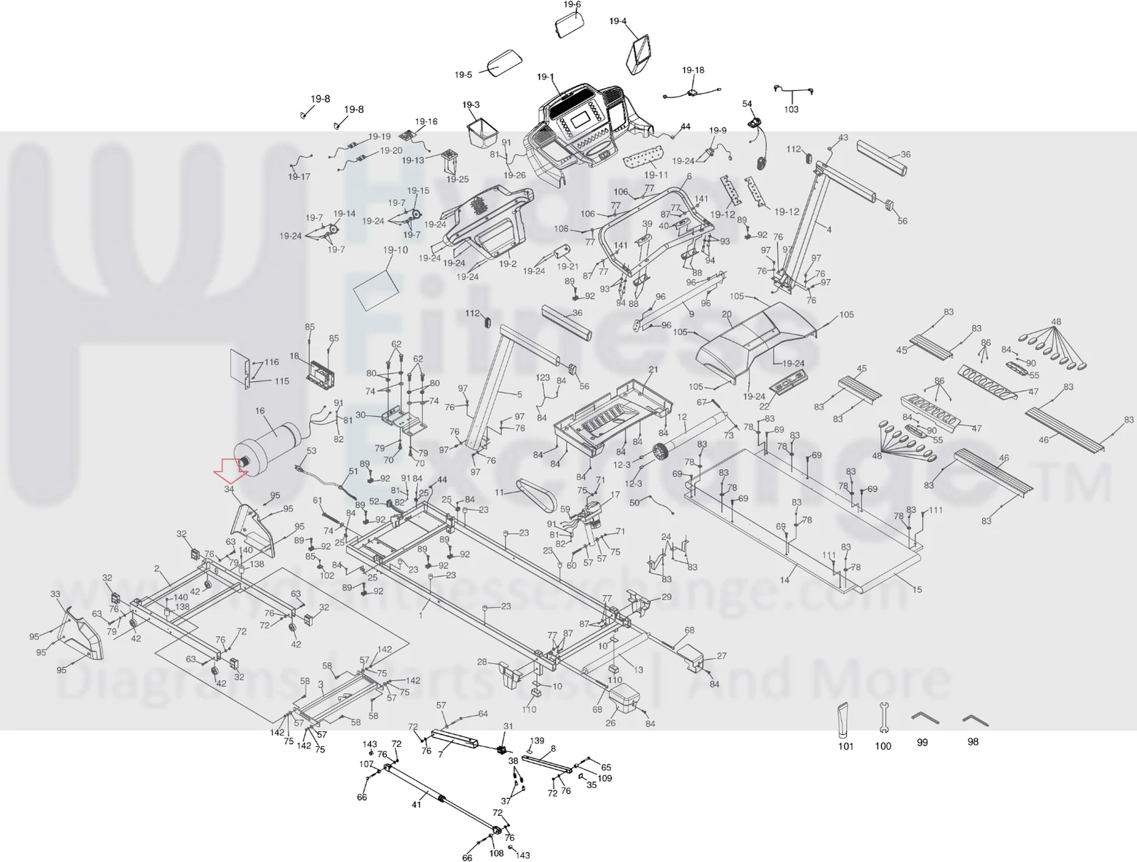 Sole Fitness F60 - 560812 - 560816 Treadmill Right Frame Base Cover P140040-A1 - Image 4