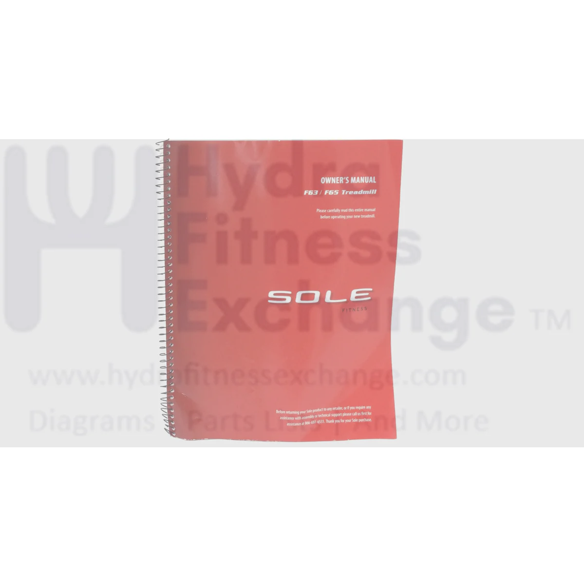 Sole Fitness F63 Treadmill Owner's User Manual F63-f65 & 563812 & 563813