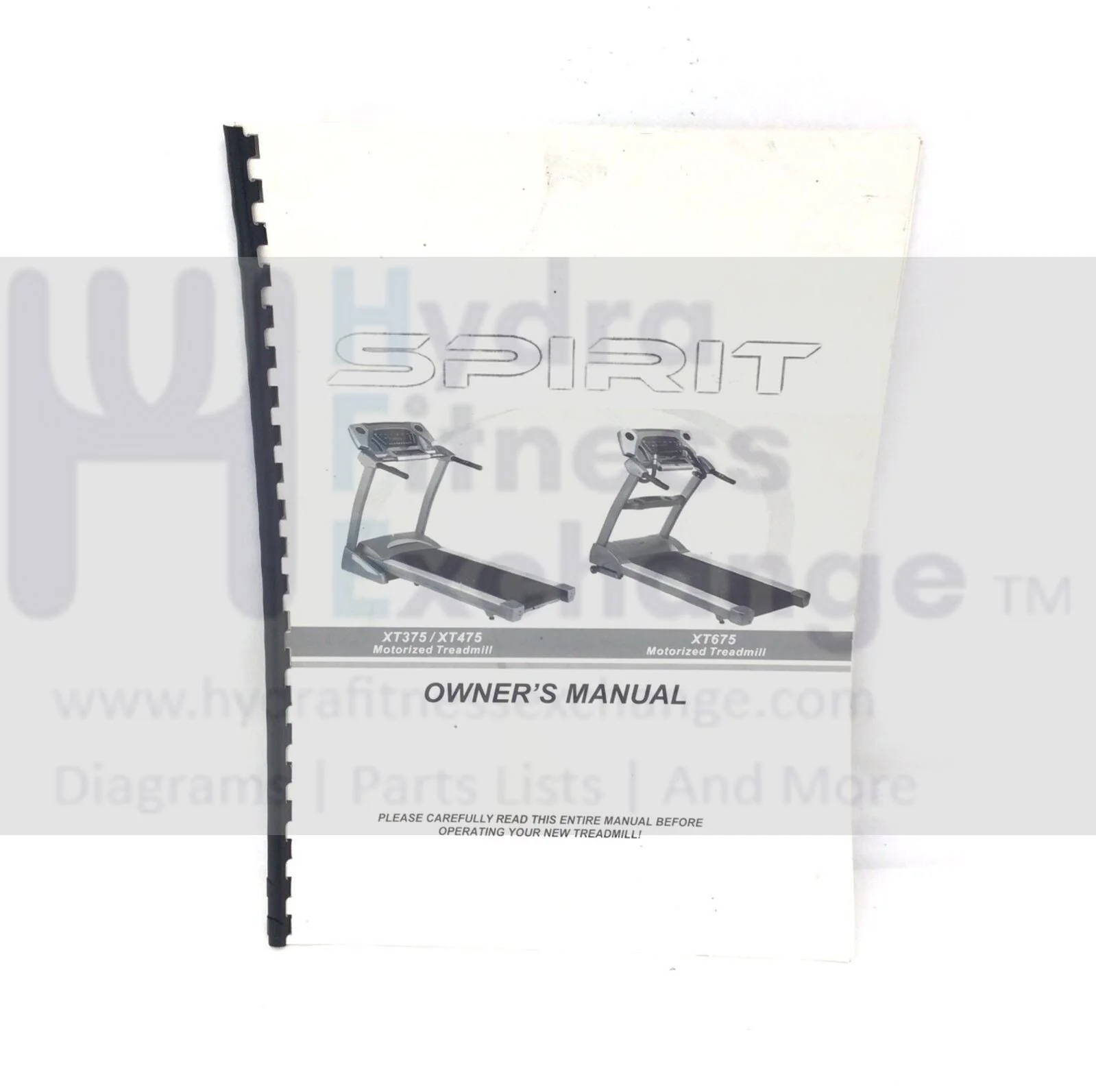 Spirit Fitness X Series XT675 Treadmill Owner's User's Manual