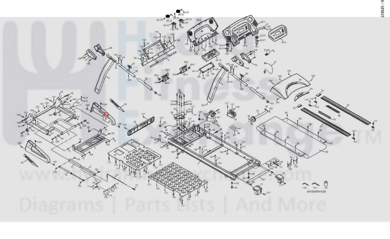 Spirit Fitness XT200 205881 Treadmill Right Frame Base Cap 000474 - Image 3