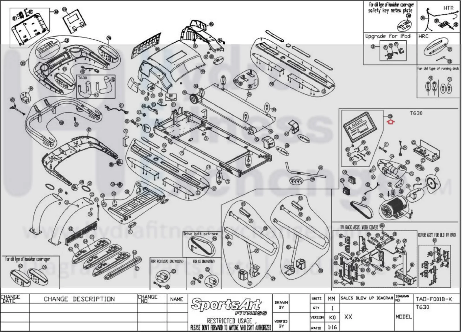 SportsArt T630 Treadmill Display Console Assembly With Attachment T630-22 - Image 4