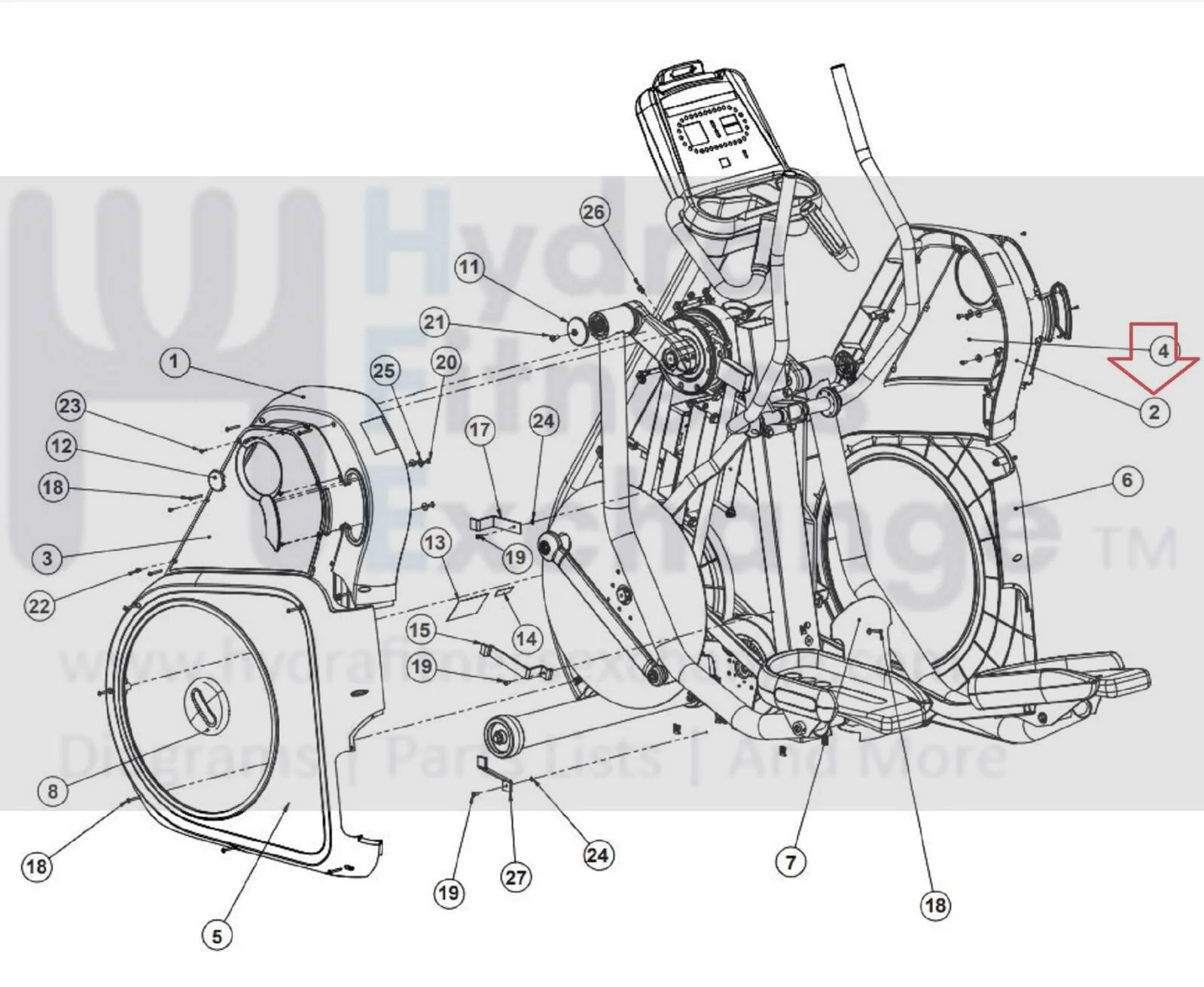Star Trac 9-6130-MINTP0 Elliptical Top Right Upper Body Shroud 721-1075-02 - Image 4