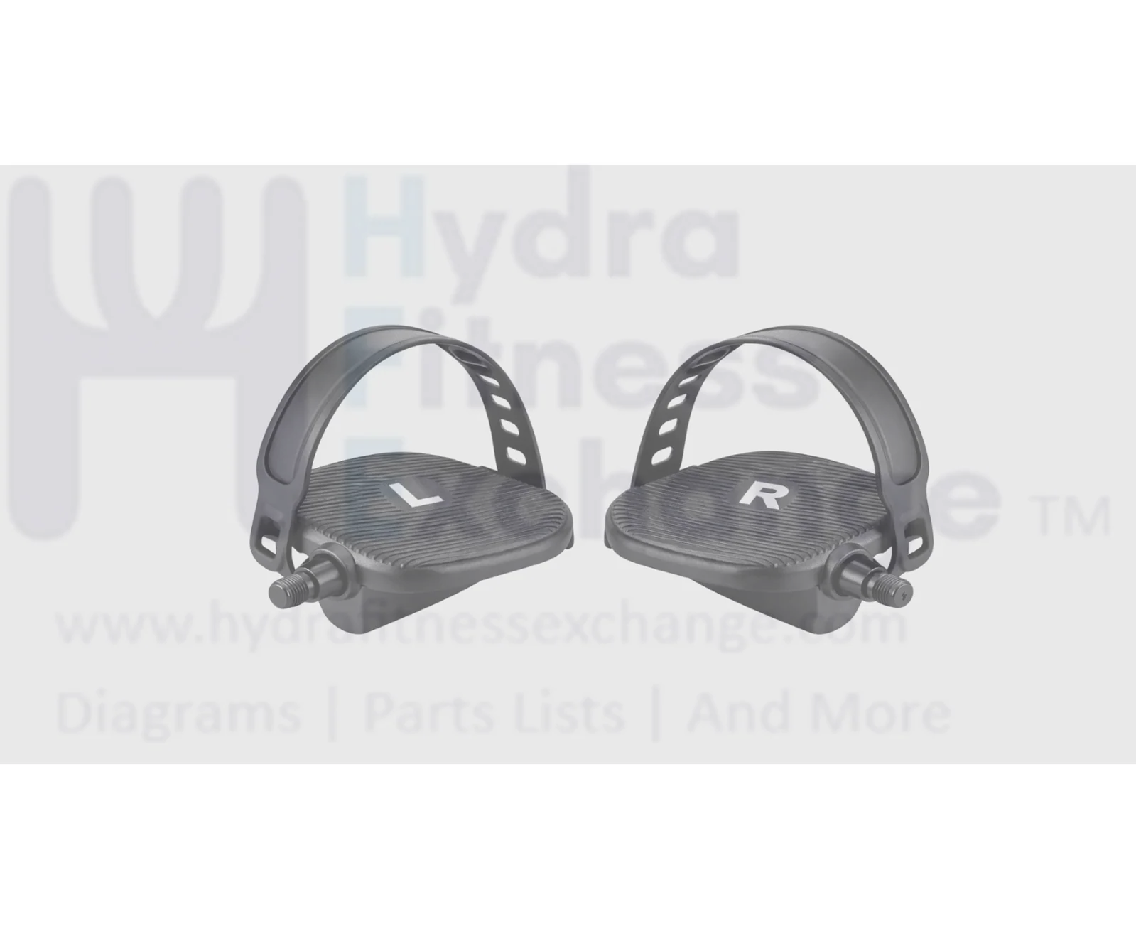 StarTrac Stationary Bike Left & Right Foot Pedal Pair W/Straps Spindle Size 1/2"