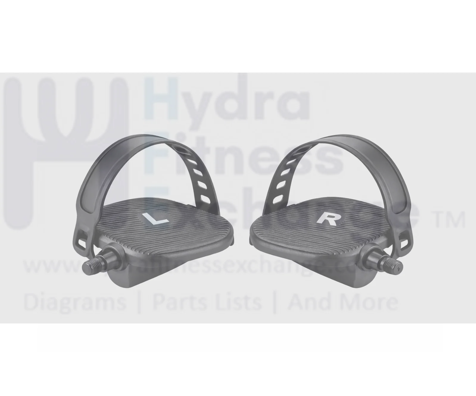 StarTrac Stationary Bike Left & Right Foot Pedal Pair W/Straps Spindle Size 1/2" - Image 2