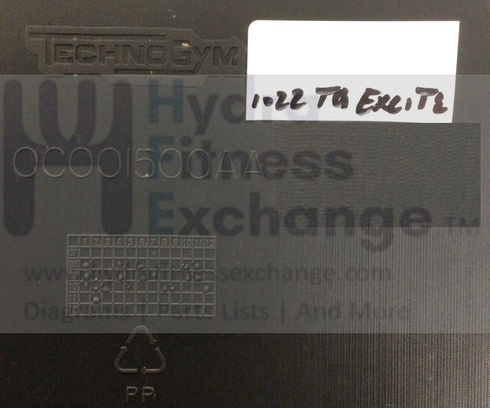 Technogym 700 Excite - Visio Recumbent Bike Seat Back Rear Cover  0C001500AA - Image 3