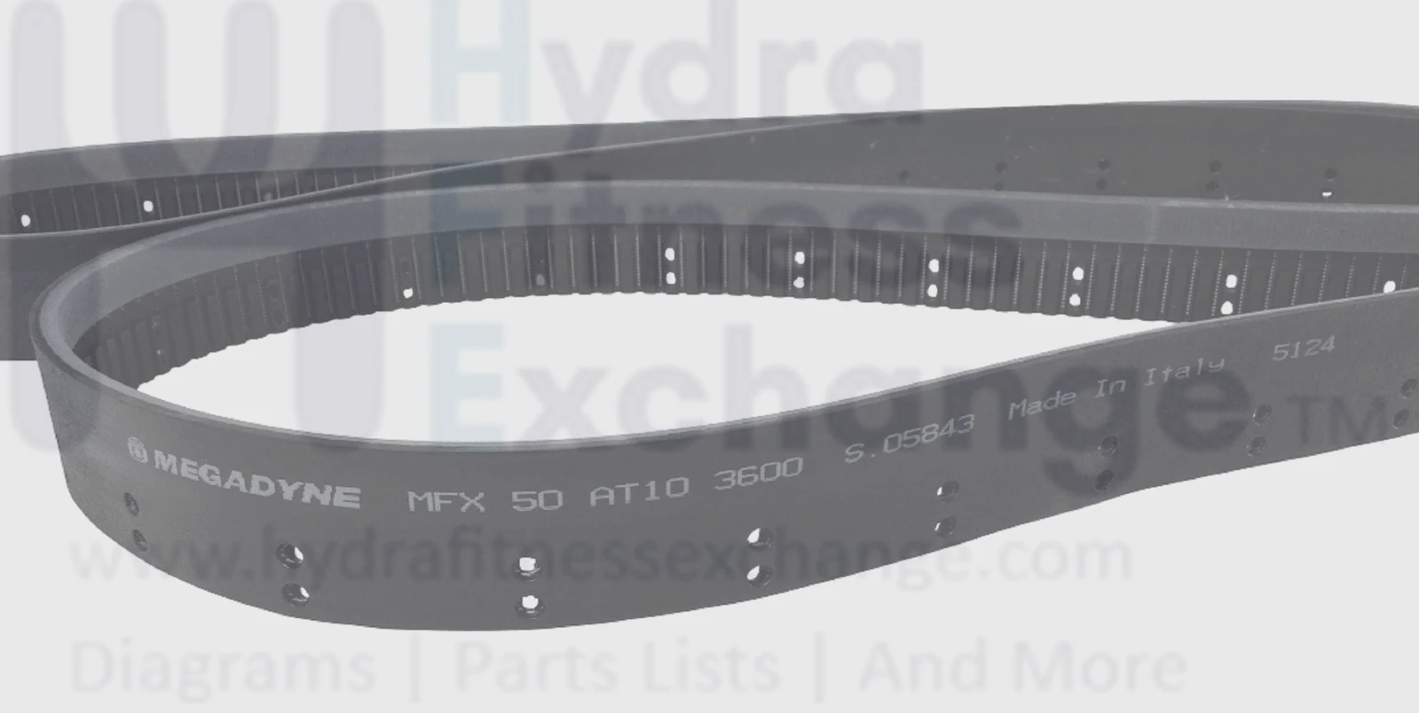 Technogym Skillrun DJJ0AU Timing Drive Belt 50mm x 3600mm MFR-S.05843 & AT10 - Image 2
