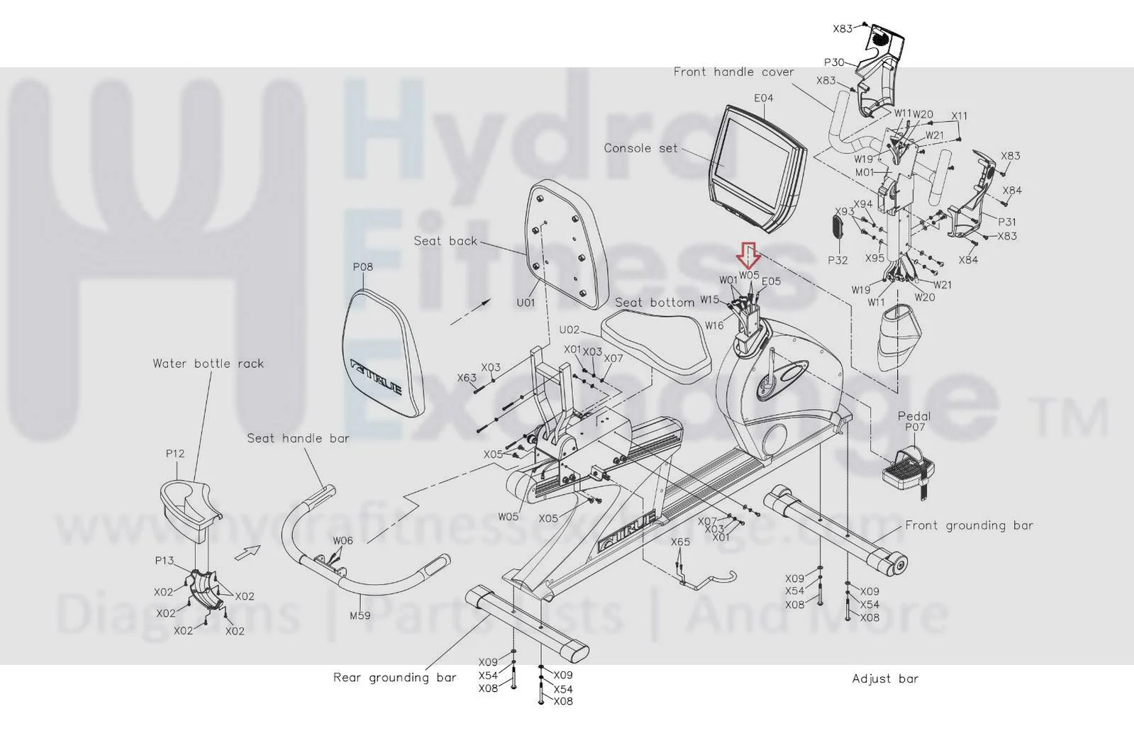 True Fitness CS800 - RCS800 Stationary Bike Mid HR Wire Harness 9CB8R004 - Image 2