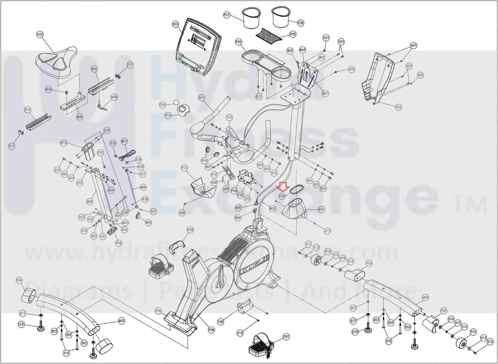 True Fitness CS900 Stationary Bike Console Mast Boot Gasket Charcoal 9UCS0007 - Image 2