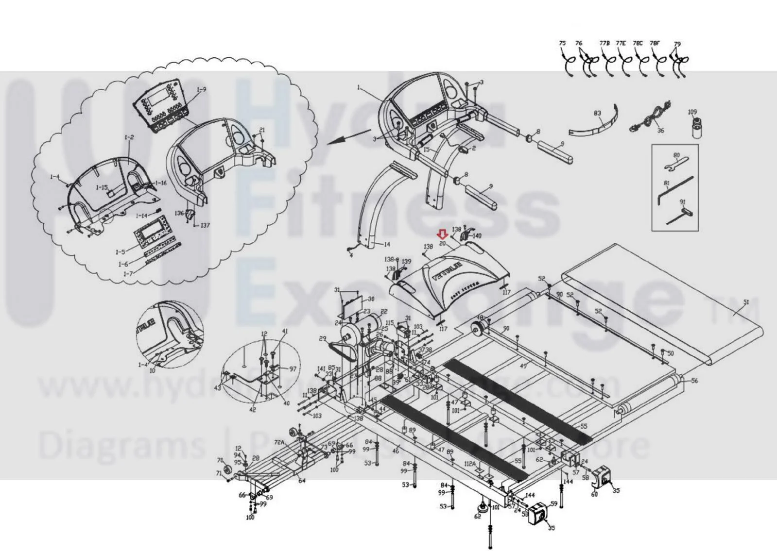 True Fitness PS100 PS300 PS900 LC1100 Treadmill Motor Hood Shroud Cover 9RT0020 - Image 3