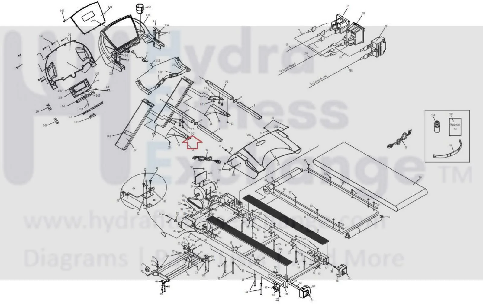 True Fitness PS800 PS100 PS300 PS1100 Treadmill Handrail Support Bolt 9PS0712 - Image 2