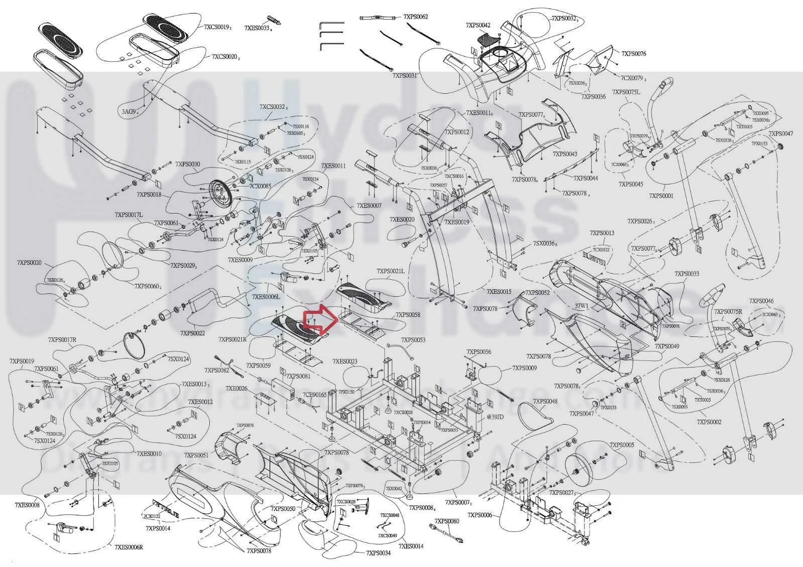 True Fitness Xc400 Es700 Elliptical Left Foot Bracket 9xps0058 - Image 2