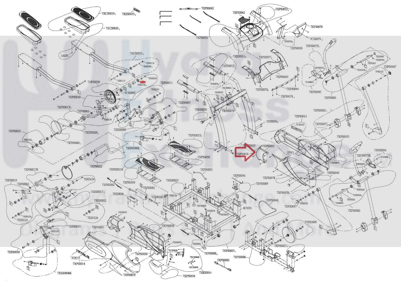 True Fitness Xc400 Es900 Es700 Elliptical Left Rear Inner Cover 9xps0052 - Image 2