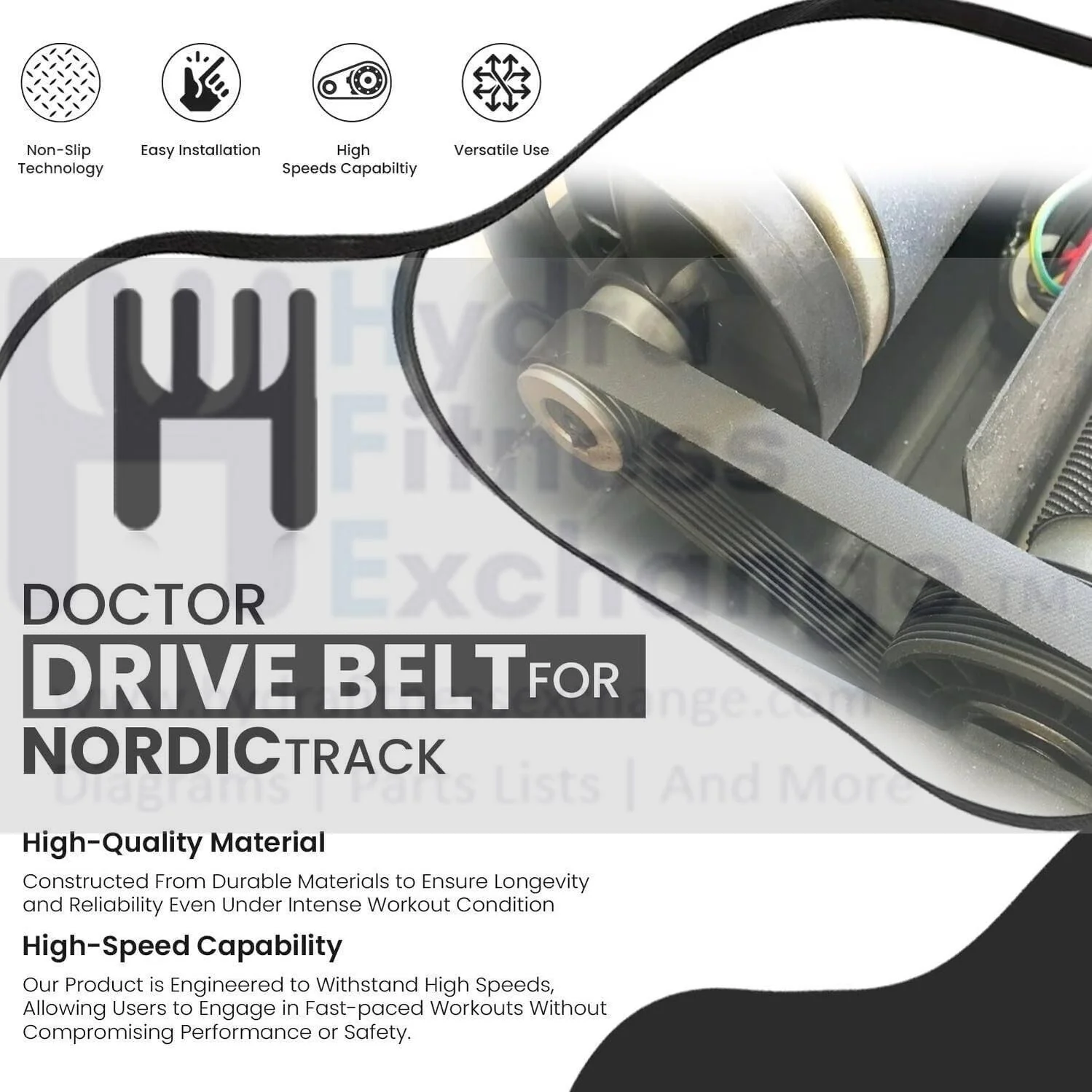 Urevo Gadgeteer UR9TM0010 Treadmill Motor Drive Belt PJ356 140J 14" 6 Ribs - Image 3