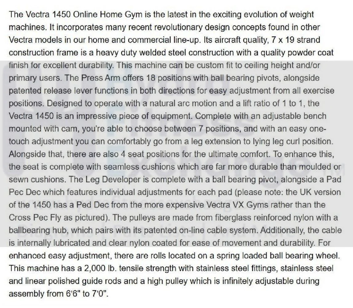Vectra On-Line 1450 Home Gym Strength System - Image 3