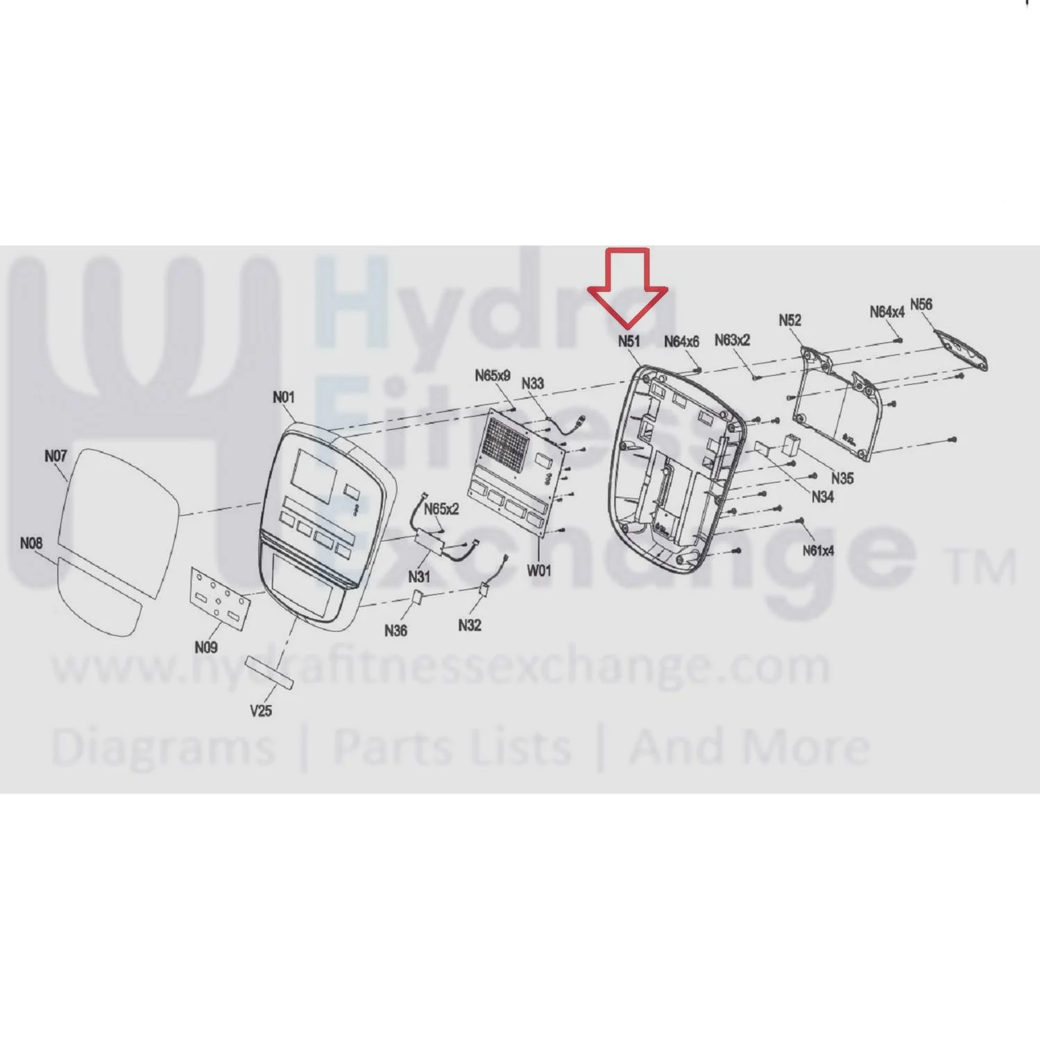 Vision Fitness Elliptical Console Back Cover 1000409920 - Image 2