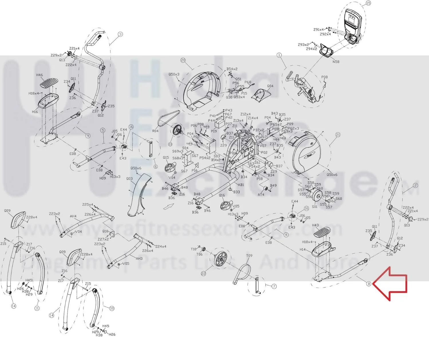 Vision Fitness Elliptical Right Link Arm 1000409903 - Image 2
