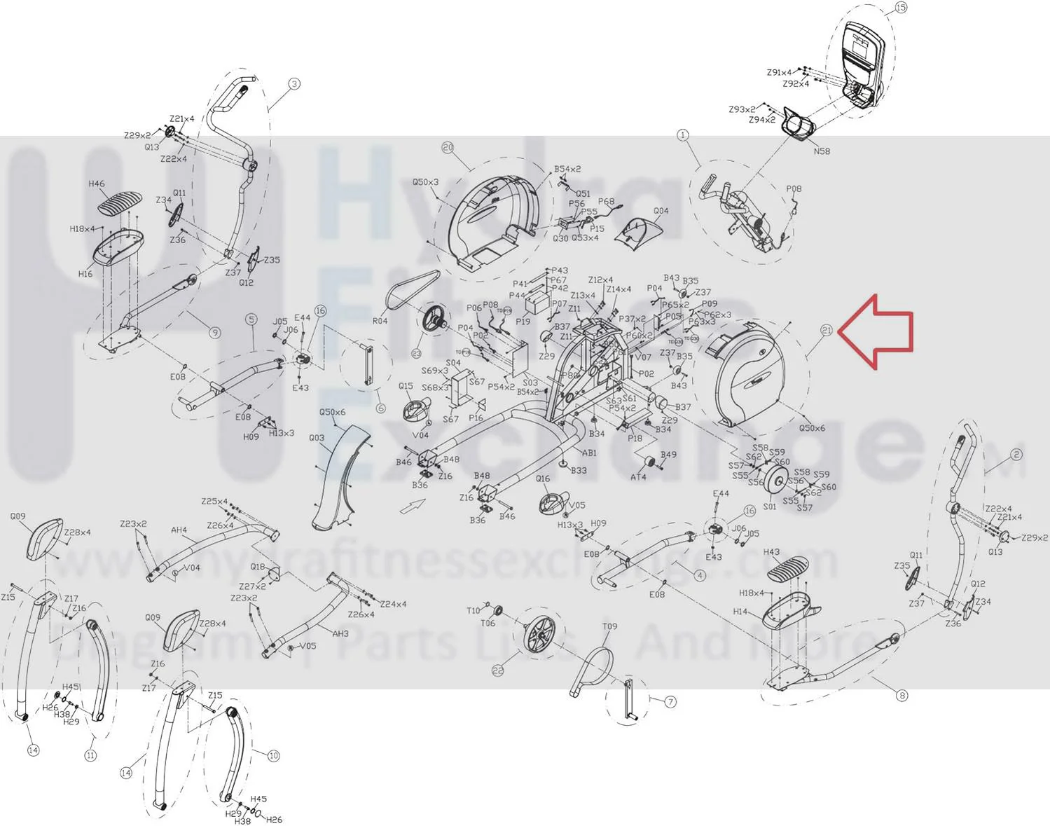 Vision Fitness Elliptical Right Shield Set 1000409928 - Image 2