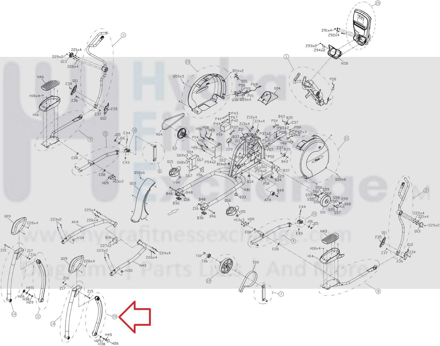 Vision Fitness Elliptical Right Swing Arm Set 1000409909 - Image 2