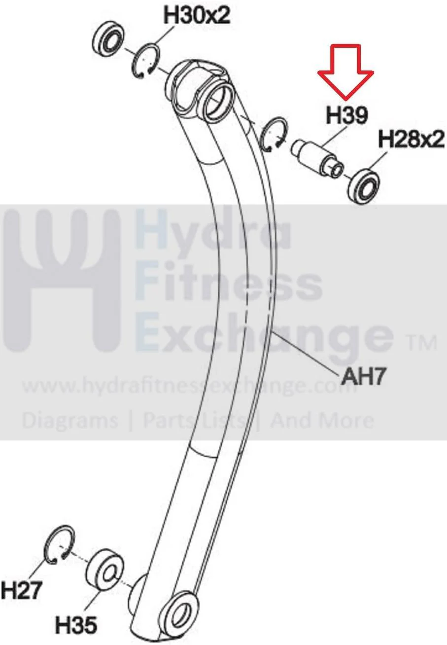 Vision Fitness Elliptical Swing Arm Axle 1000451958 - Image 2