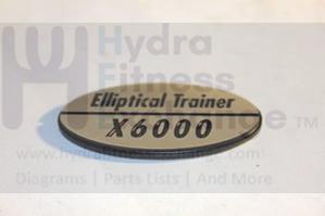 Vision Fitness EP22 X6000 X6200 R1500 R2050 R2250 E1500 E3200 X1500 Elliptical Model Decal X60009 1000090368