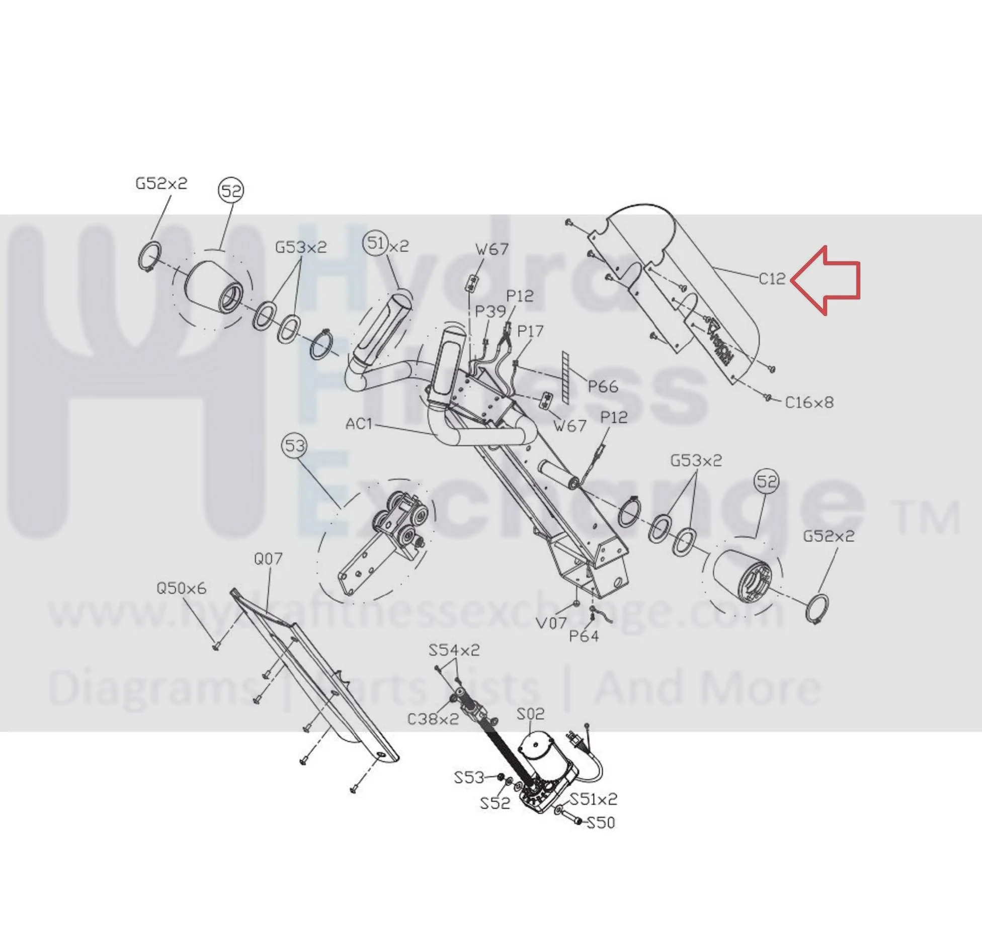 Vision Fitness EP632 Elliptical Console Mast Shield Set 1000441781 - Image 3